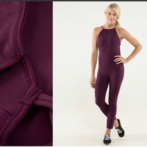 Lululemon One for Om HTF bodysuit jumpsuit plum size 2 4